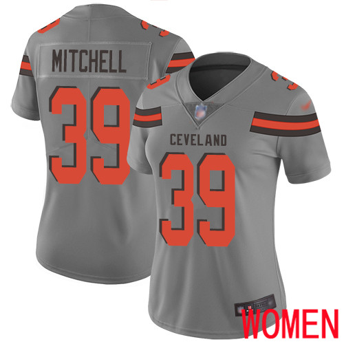 Cleveland Browns Terrance Mitchell Women Gray Limited Jersey #39 NFL Football Inverted Legend